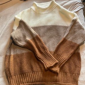 colorblock turtle neck sweater